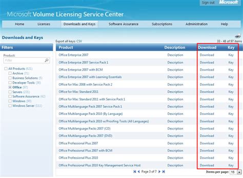Office Volume License Keys (VLK) .